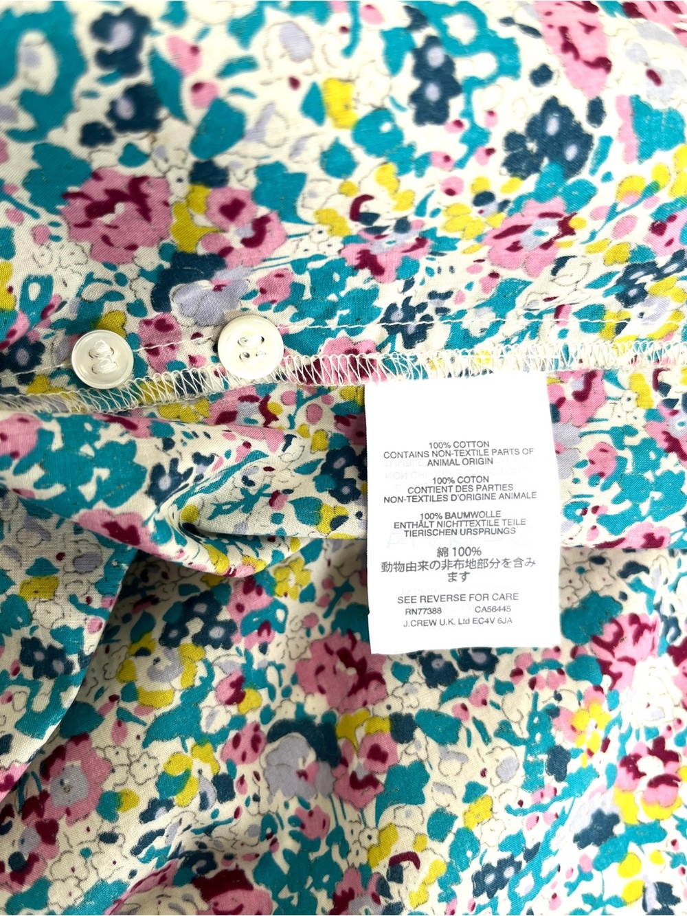 J. Crew Liberty of London, art fabric shirt, size 10 - Picture 5 of 9
